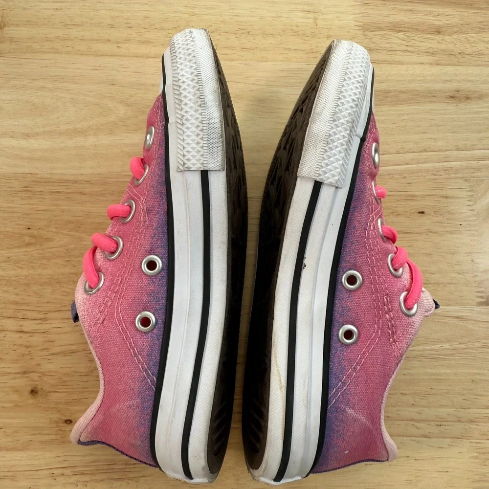 Converse All-Star Skate Sneakers‎ Girls Pink Canvas Lace-Up Low Top Classic - 12
